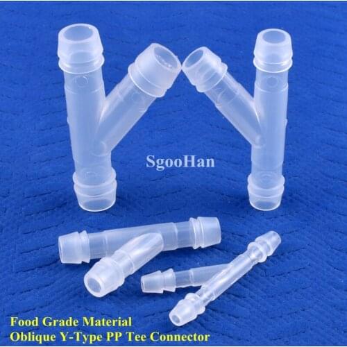 5~200Pcs 4 6 8 10mm Food Grade PP Oblique Y-Type Tee Connectors Aquarium Tank Gas Diverter Garden Irrigation Pagoda Hose Joint