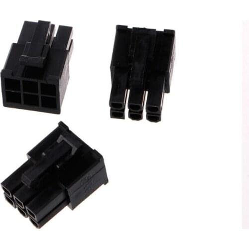 50 Pcs 4.2mm 6P 6 Pin Male Power Connector For PC Computer PCI-E Plastic Shell