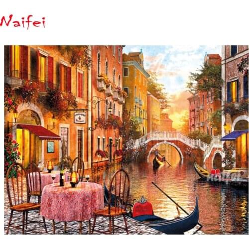 5D DIY Diamond Painting Boat,Bridge,Italy Full Square/round Drill Venice Home Decoration Embroidery Picture Handcraft Lover Gift