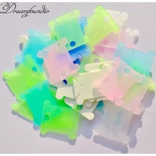 60 pcs/ lot 5 color to choose plastic thread plate pieces Cross stitch tool cotton wire pad line winding sheet DIY organizer set