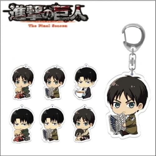 Anime Attack on Titan Eren Jager Mikasa Ackerman Acrylic Keychain Bag Charm Pendant Desktop Decorate Cosplay Decorative Gifts