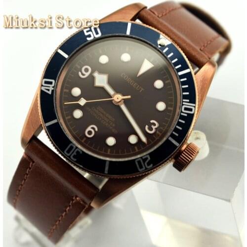 Fashion top mens waterproof watch CORGEUT 41mm sapphire glass Seagull movement luminous mechanical watches