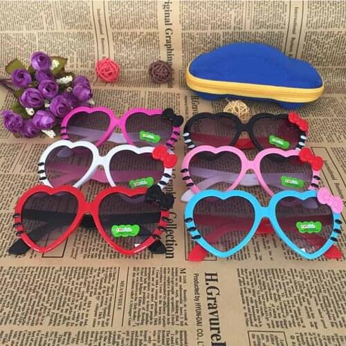 Toddler Sunglasses heart shaped bowknot plastic dark glasses children dress up photo props 2pcs/lot