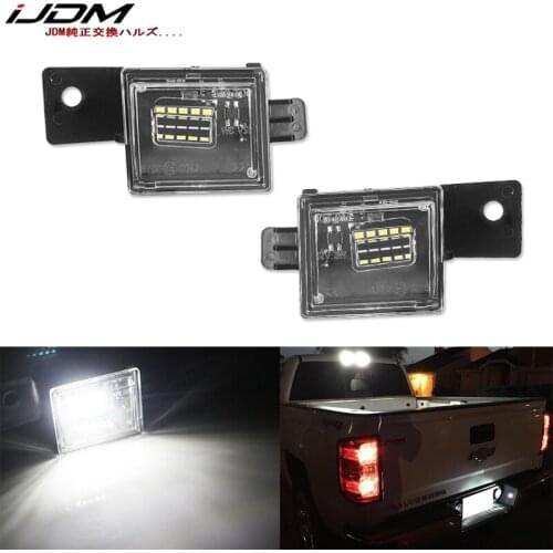 IJDM OEM Xenon White License Plate Light Compatible With For Chevrolet Silverado Colorado GMC Canyon Sierra 1500 2500 3500 Truck