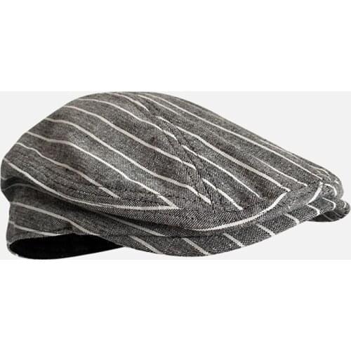 New Casual Men Flat Cap Summer Cotton Beret Hat Male Plaid Grey Houndstooth Breathable Caps Women Duckbill Driving Hats BLM225