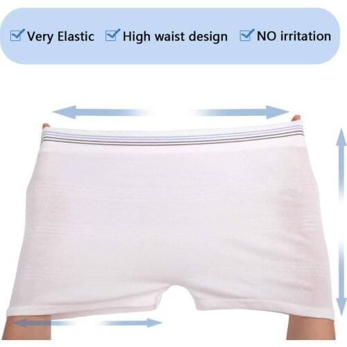 Pack of 3 High Waist Washable Reusable Mesh Panties Incontinence Aid Underwear for Elderly Maternity, XL White