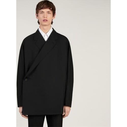 Mens suit Yamamoto style simple loose double row button minimalist dark versatile classic suit coat