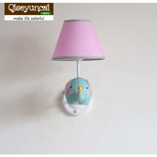 Qiseyuncai American small fresh baby elephant room wall lamp simple childrens lamp boy girl bedroom lighting free shipping