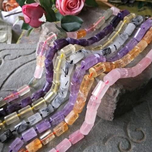 Amethyst/pink quartz/citrine/ pillar faceted 12*18mm 15" for DIY jewelry making loose beads FPPJ wholesale beads nature