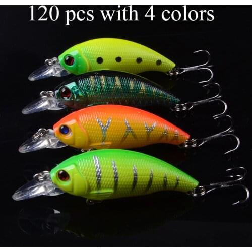 Wholesale 120pcs 7.5cm/9g Minnow Fishing Lure Wobblers 6# Hooks Floating Hard Bait Fishing Tackle Pesca Carp Crankbait 3D Eyes