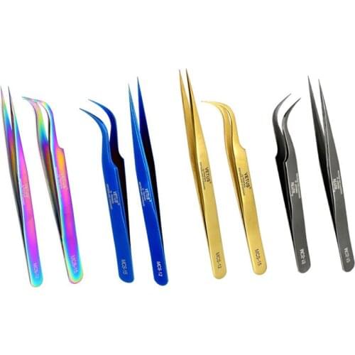 VETUS Original Eye Lashes Tweezers Professional 3D Volumn Eyelash Extension Tweezers Excellent Closure Makeup Tweezers