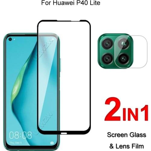Full Cover Glass For Huawei P40 Lite Screen Protector Protective Tempered Glass Explosion Proof & Camera Lens Film