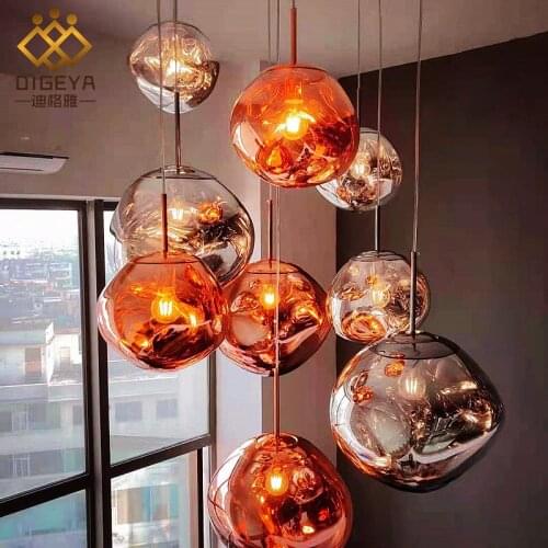 Post-modern lava chandelier creative minimalist restaurant bar living room lights unusual irregular glass chandeliers