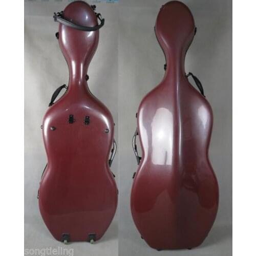 Strong Red carbon fiber composite material cello case 4/4 #6977