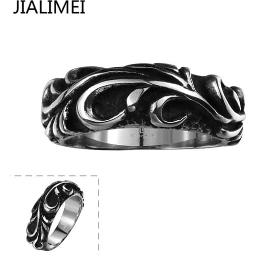 Drop Shipping Mens Cool Fashion Black Ring Stainless Steel Jewelry Egyptian Pattern Fashion Jewelry R139