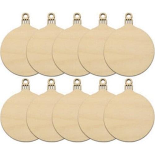 Blank Wooden Christmas Bell Wood Chips Hanging Tags Ornaments Christmas Tree Scrapbooking Home Shop Decor Crafts Gift 10pcs