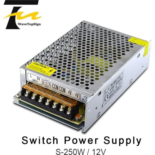 WaveTopSign AC220 to 12V 250W Regulated DC Adjustable Switching Power Supply 12V