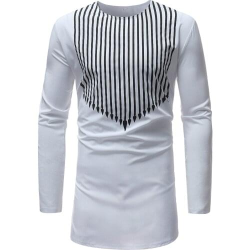 Mens Vertical Striped African Clothes Dashiki Men Shirt Slim Fit Long Sleeve Chemise Homme Hip Hop Streetwear Africa Clothing