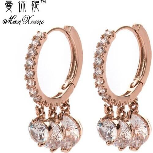 1 Pair Silvering Plated Huggies Earrings Small Round Rhinestones Stud Earrings Womens Hot Fashion Jewelry Gifts Free Shipping