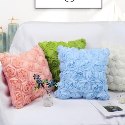 Chiffon Embroidered Pillow Case Home Decor Throw Pillow Covers Decorative European Rose Luxury Cushion Cover Retro for Sofa Bed