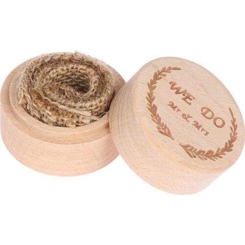 1Pcs Wedding Ring Box Engagement Ring Bearer Box Wooden Ring Box Decorative Jewelry Box Rustic Decor Box