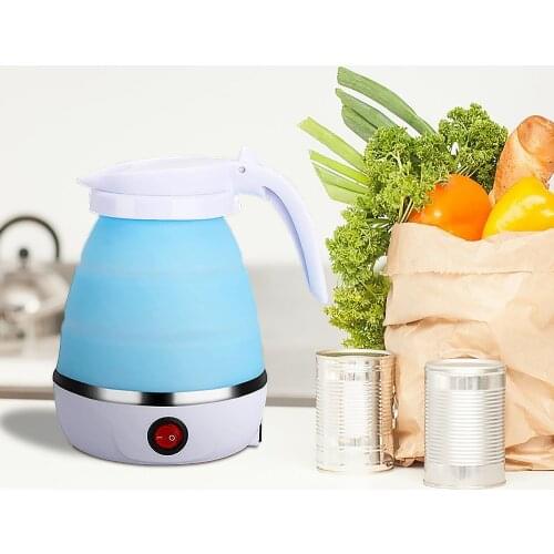 0.6L Foldable Electric Kettle Silicone Portable Mini Water Boiler Heater Fast Hot Boiling Teapot Intelligent Temperature Control