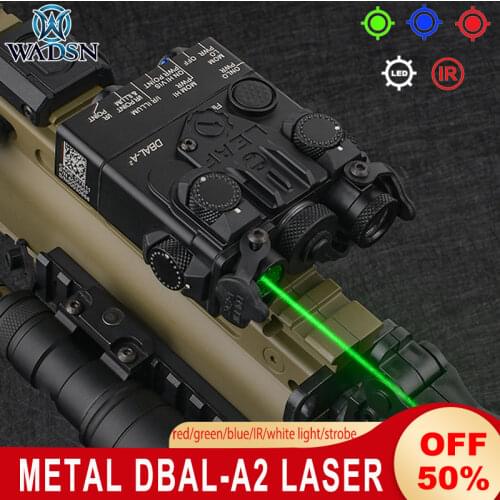 WADSN Tactical Mini DBAL-A2 Metal Green Dot Laser IR Flashlight Airsoft Gun Anpeq Aiming Laser Sight Scout Light For 20mm Rail