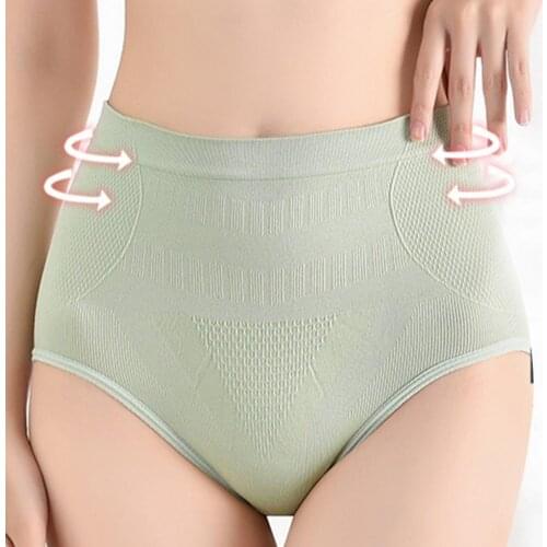 2021 Women Underpants Solid Color Butt Lift Panties Plus Size Waist Tight Underwear for Daily Wear Plus size Knickers