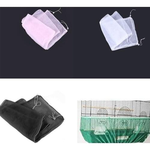 Universal Bird Cage Cover Seed Catcher Parrot Cage Skirt Nylon Mesh Durable Adjustable New Hot (Not Include Birdcage)