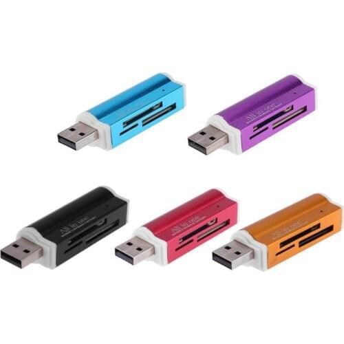 USB 2.0 4 in 1 Multi Memory Card Reader for SD/SDHC/Mini SD/MMC/TF Card/MS/SD Ultra/RS-MMC/HS-MMC/MS Pro Duo Laptop Accessories