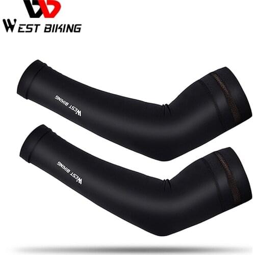 WEST BIKING Ice Fabric Running Arm Sleeves UV Protection Breathable Sport Cycling Fitness Running Men Women Arm Warmers Sleeves