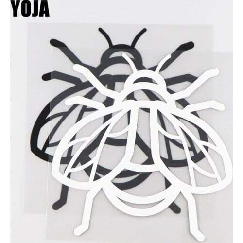 YOJA 13.6×14.2CM Fat Fly Vinyl Pattern Cartoon Animals Car Stickers Decal Black/Silver 19C-0169