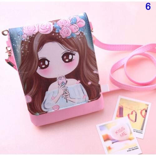 Women Girl Shoulder Crossbody Bag Cartoon PU Leather Adjustable for Mobile Phone Money New