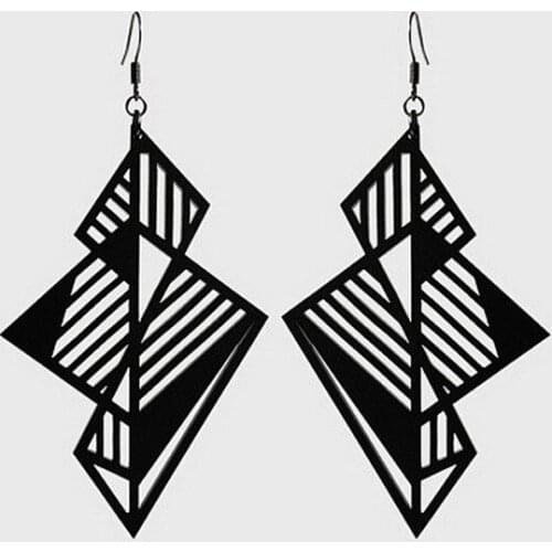 2021 Women Punk Earrings geometry Pandent Earrings Charm Hip Hop Girls Gift Cute Hook acrylic jewelry Evening Party Earring