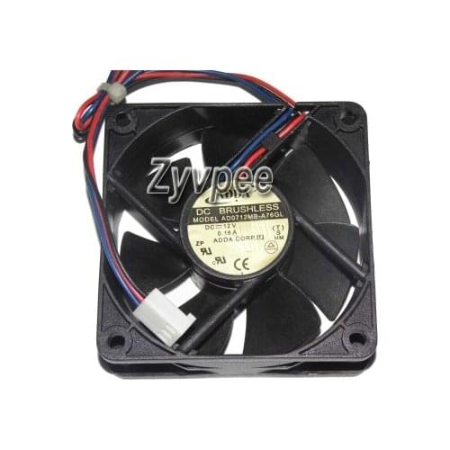 Zyvpee 70x70x25mm AD0712MB-A76GL 7cm 12V 0.16A 3Wire AD0712MB-A73GL Server CPU Cooler Cooling Fan