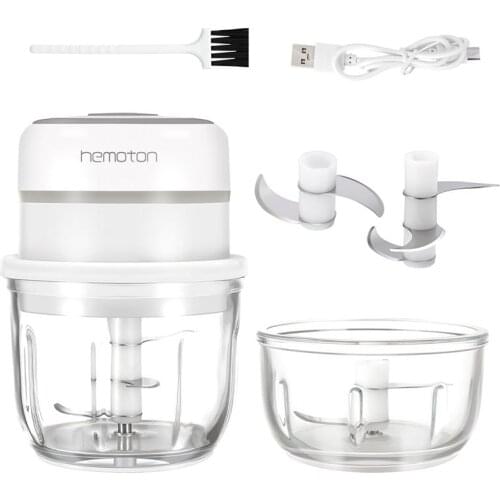 1 Set Kitchen Electric Garlic Chopper Mini Food Onion Chopper With Glass Cups Cordless Mini Garlic Machine For Garlic Vegetables