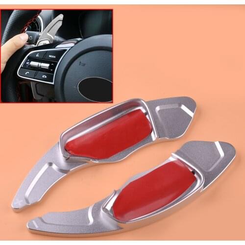 1Pair Steering Wheel Shift Shifter Paddle Extension Silver Fit For Kia Forte 2019 2020 Aluminium Alloy