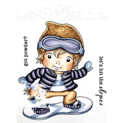 10x8 Boy playing Transparent Clear Rubber Stamp Sheet Cling Scrapbooking Photo Album PaperCard DIY Craft