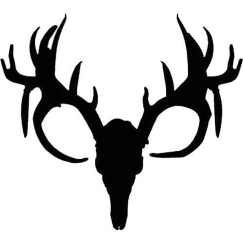 12.7*11.3CM Deer Skull Hunting Fashion Car Sticker Vinyl Car Styling Decorative Car Body Decals Black/Silver C9-1450