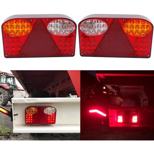 12V Car Truck 48 LED Trailer Tail Towing Light Rear Indicator Brake Reflector Number Plate for Van Lorry Trailer