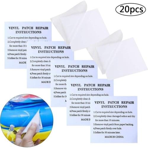 20pcs Transparent TPU Waterproof Self Adhesive Repair Tape Sticker Patches for Tent Swimming Ring Awnings Air Mattresses Repair