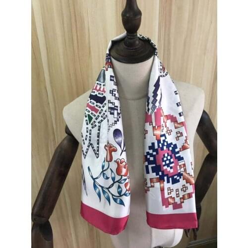 2021 new arrival winter spring classic horse 100% pure silk scarf twill hand made roll 90*90 cm shawl wrap for women lady