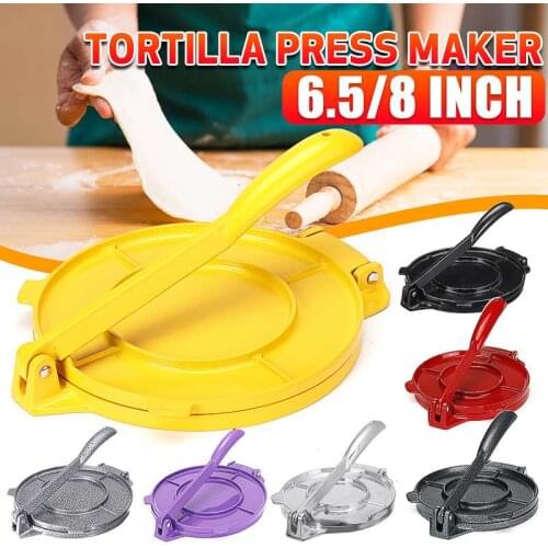 8inch 20cm Aluminum Tortilla Dough Maker Dining Press Foldable Home Bakeware Tool Flour Corn Baking DIY Pie Tools Easy Clean