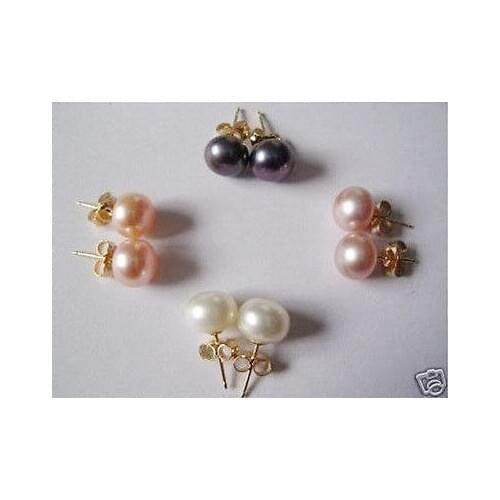 @ A LOT 4PAIR 8-9MM FRESHWATER PEARL EARRINGS STUD