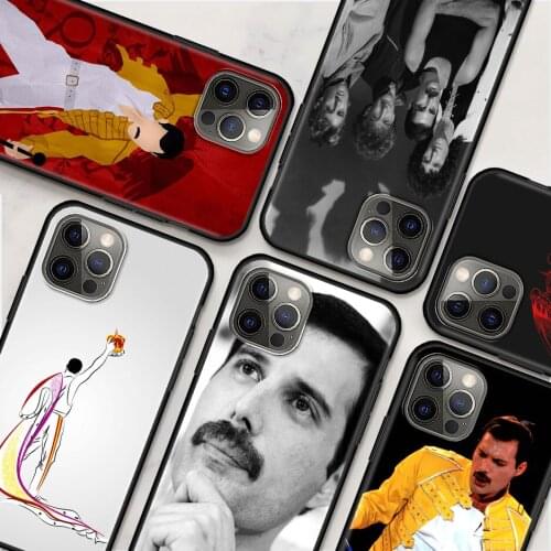 Queen Freddie Mercury Cell Phone Case For iPhone 11 Pro Max 7 XR 12 Mini X 6 6S XS 5 5S SE 2020 8 Soft Cover TPU Shell Coque