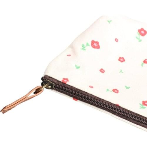 Floral Pencil Case Countryside Style Fabric Stocking Filler Wallet Student Pen Storage Bag Gift FC