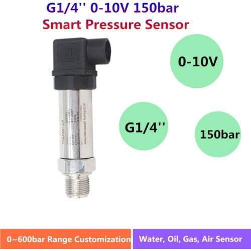 0-10V Pressure Sensor, 0.1bar/10bar/145psi gauge, 24V Supply, G1/4", pressure 0.2bar, 1 bar, 20 bar, 50 bar, 100bar, 150bar