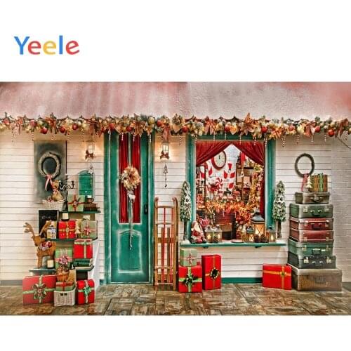 Yeele Photography Photophone Backdrop Christmas Gift Store House Celebrate Child Background Photo Studio Photobooth Shoot