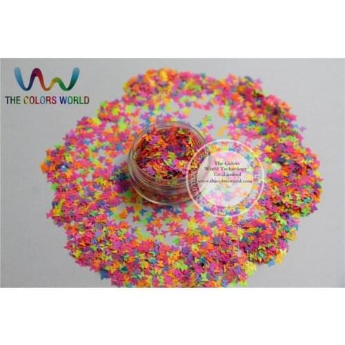 FR3-43 Mix Pearlescent Rainbow Colors Butterfly Shape Glitter Sequins,Spangles for nail art decoration size:3mm 1pack=50g