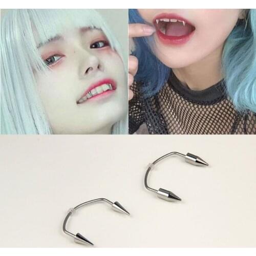 Halloween Tiger Tooth Zombie Tooth Nails Geometric Smile Lip Nails Adult Kids Teeth Decor Vampire Piercing Jewelry Free Shipping